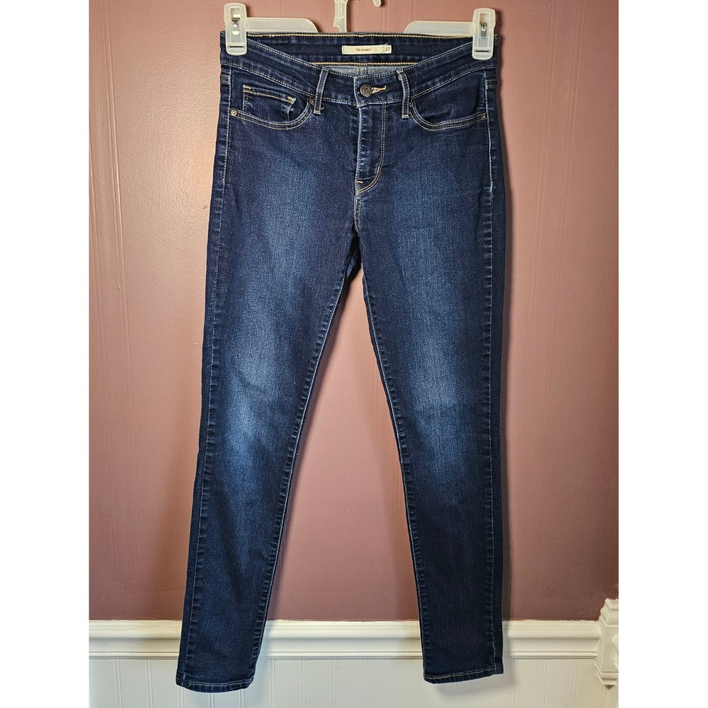Levis 711 Skinny Jeans Womens 27x30 Dark Wash Blue Denim Mid Rise 18881-0025